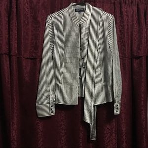 Black/white shirt jacket